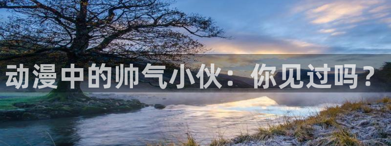 小美代如是说 动漫之家：动漫中的帅气小伙：你见过吗？